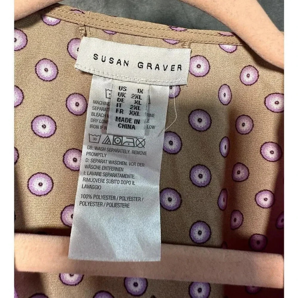 Womens Susan Graver Open Front Chiffon Kimono Tunic Floral Sz 1X Beach Vacation - Picture 3 of 7